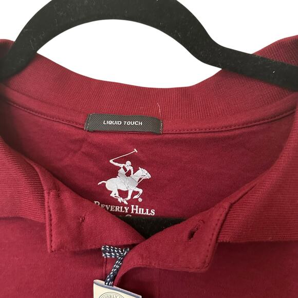 NWT Beverly Hills Polo Club Liquid Touch Burgundy Men’s top sz Small - Picture 3 of 6